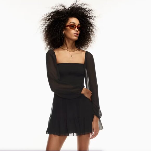 Aritzia Wilfred Tempest Mini Dress Black M - Picture 1 of 3